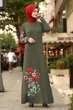 Kaki - Nayla Collection - Robe Hijab 77950HK - 1