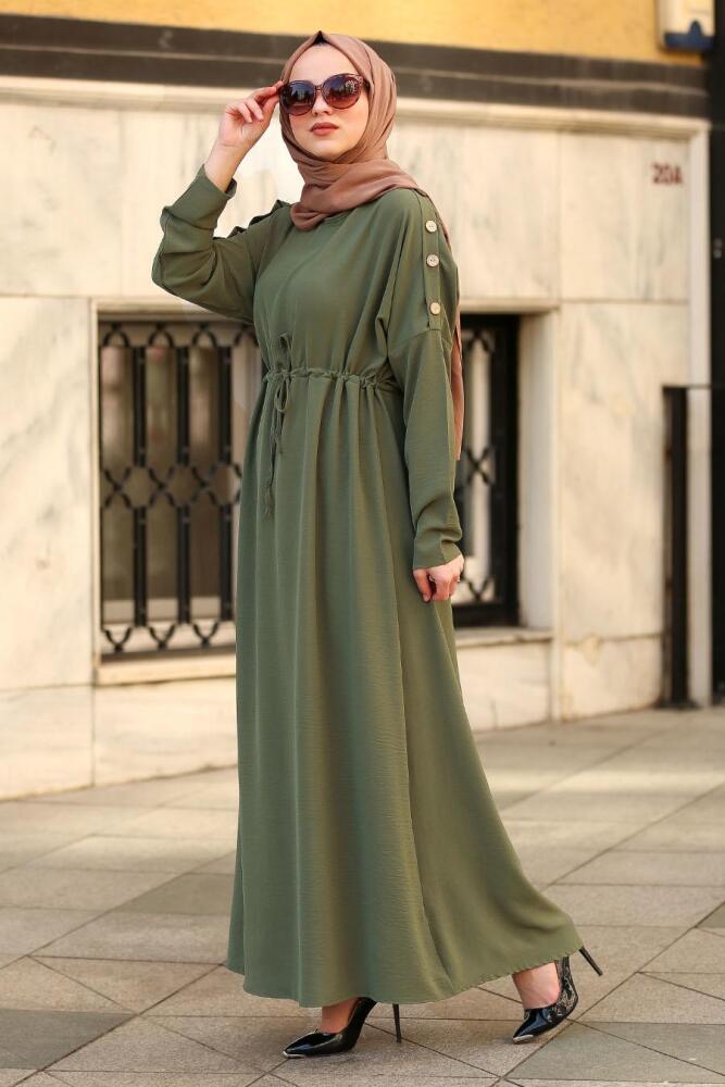 Kaki- Nayla Collection - Robe Hijab 8021HK - 1