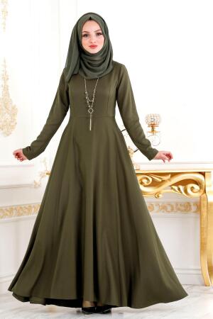 Kaki - Nayla Collection - Robe Hijab 8040HK - 1