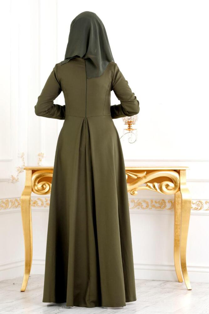 Kaki - Nayla Collection - Robe Hijab 8040HK - 2