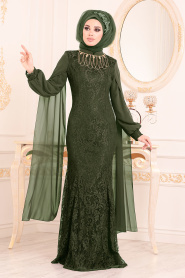 Kaki - Nayla Collection - Robes de Soirée 40180HK - Thumbnail