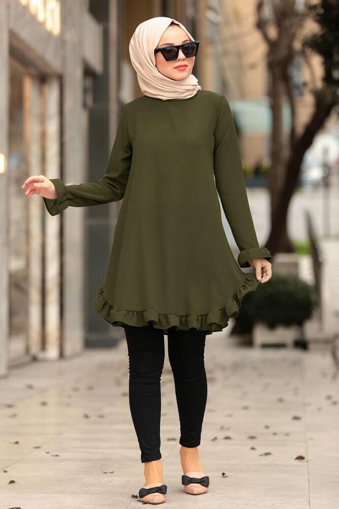 Kaki- Nayla Collection - Tunique Hijab 10130HK - 1