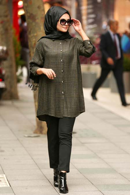 Kaki - Nayla Collection - Tunique Hijab 13131HK