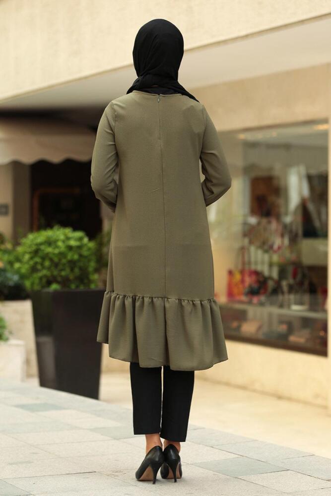 Kaki- Nayla Collection - Tunique Hijab 22230HK - 2