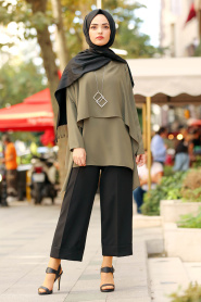 Kaki - Nayla Collection - Tunique Hijab 2235HK - Thumbnail