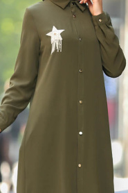 Kaki - Nayla Collection - Tunique Hijab 2352HK - Thumbnail
