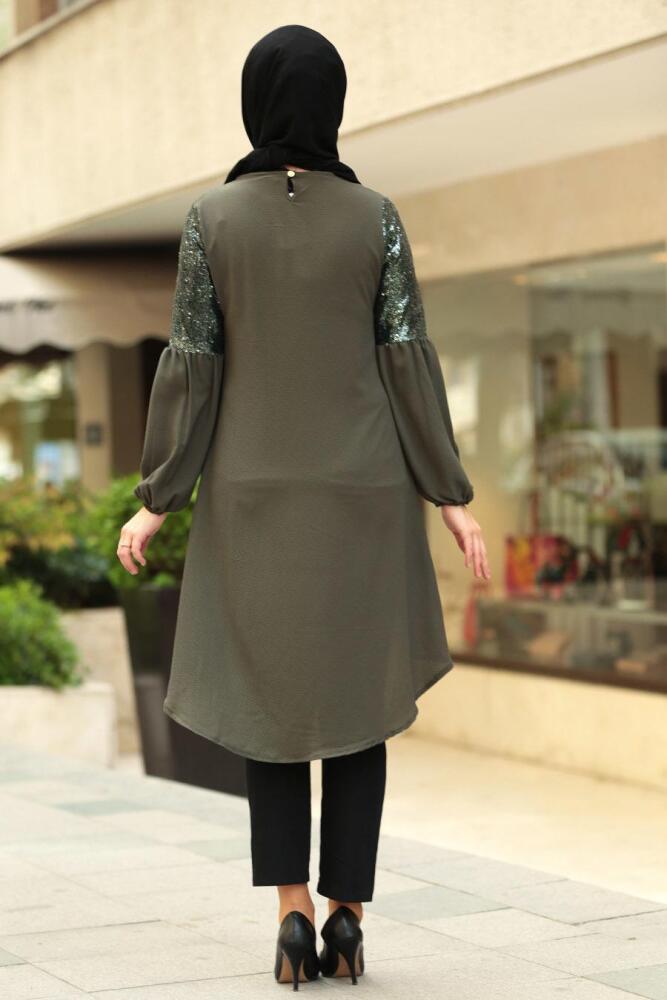 Kaki - Nayla Collection - Tunique Hijab 40101HK - 2