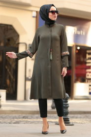 Kaki - Nayla Collection - Tunique Hijab 40360HK - Thumbnail