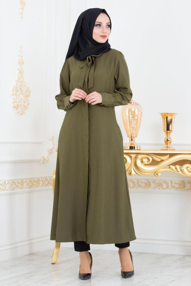 Kaki - Nayla Collection - Tunique Hijab 51181HK - 2