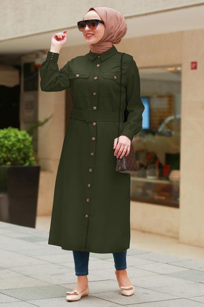 Kaki- Nayla Collection - Tunique Hijab 5733HK - 1