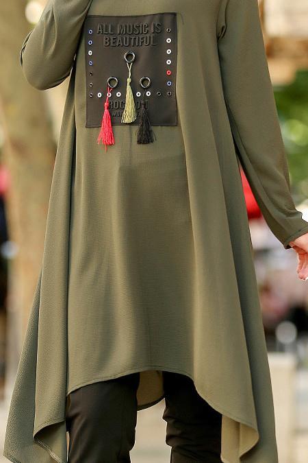 Kaki- Nayla Collection - Tunique Hijab 76730HK - 3