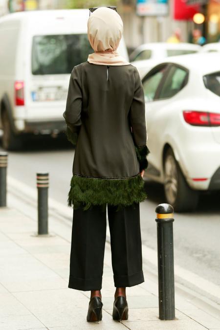 Kaki - Nayla Collection - Tunique Hijab 8334HK - 2