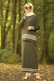 Kaki - Neva Style - Combination Hijab - 20502HK - Thumbnail