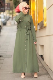 Kaki-Neva Style-Hijab Robe-10049HK - Thumbnail