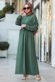 Kaki-Neva Style-Hijab Robe-10052HK - Thumbnail