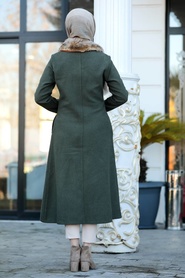 Kaki - Neva Style - Manteau Hijab - 50840HK - Thumbnail