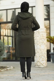 Kaki - Neva Style - Manteau Hijab - 6068HK - Thumbnail