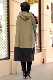 Kaki - Neva Style - Manteau Hijab - 8836HK - Thumbnail