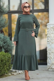 Kaki - Neva Style - Robe Hijab - 12016HK - Thumbnail