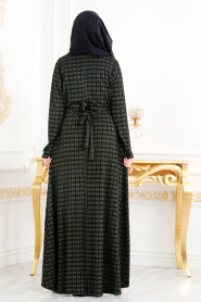 Kaki - Neva Style - Robe Hijab 40750HK - Thumbnail