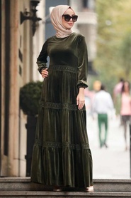 Kaki - Neva Style - Robe Hijab - 50550HK - Thumbnail