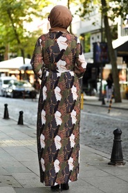 Kaki - Neva Style - Robe Hijab - 8005HK - Thumbnail