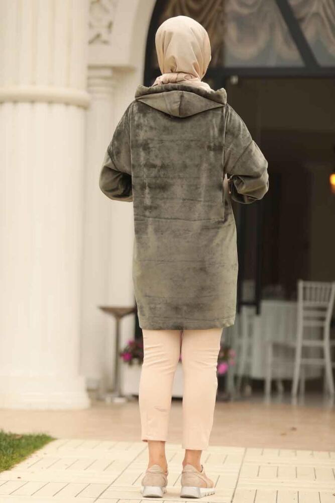 Kaki - Neva Style - Sweat-shirt Et Tunique Velours - 41410HK - 3