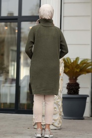 Kaki - Neva Style - Tunique En Tricot Hijab - 2513HK - Thumbnail
