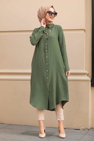 Kaki-Neva Style-Tunique Hijab-10040HK - Thumbnail