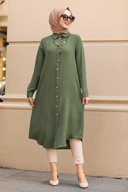 Kaki-Neva Style-Tunique Hijab-10040HK - Thumbnail