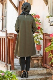 Kaki - Neva Style - Tunique Hijab - 33470HK - Thumbnail