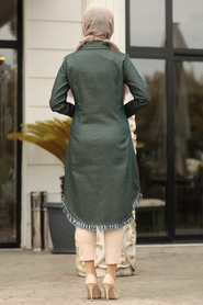 Kaki - Neva Style - Tunique Jeans Hijab - 46410HK - Thumbnail