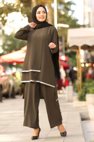 Kaki -New Kenza- Combination Hijab 5118HK - Thumbnail