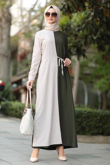 Kaki - New Kenza - Robe Hijab 31510HK