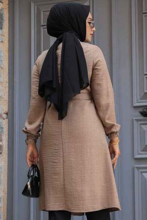 Kemerli Camel Tesettür Tunik 646C - 3