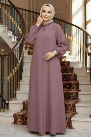 Kemerli Gül Kurusu Tesettür Ferace 26391GK - N.S NEVA STYLE