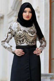 Black Hijab Dress 30861S - Thumbnail