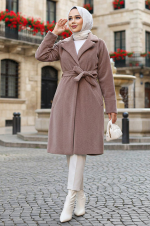 Kemerli Vizon Tesettür Süet Kap 62451V - 1