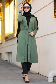 Khaki Hijab Coat 10108HK - Thumbnail