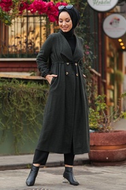 Khaki Hijab Coat 5580HK - Thumbnail