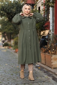 Khaki Hijab Coat 5592HK - Thumbnail
