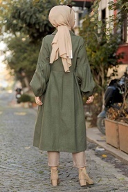 Khaki Hijab Coat 5592HK - Thumbnail