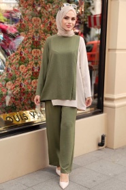 Khaki Hijab Double Suit 5235HK - Thumbnail