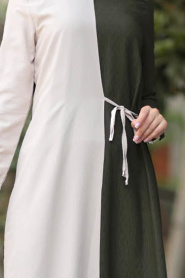 Khaki Hijab Dress 31510HK - Thumbnail
