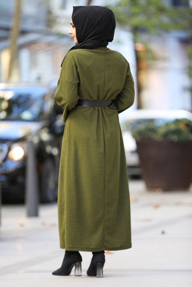 Khaki Hijab Dress 5190HK - 2