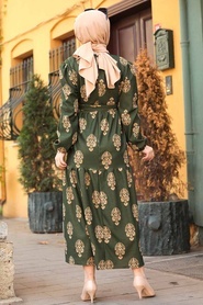 Khaki Hijab Dress 5198HK - Thumbnail