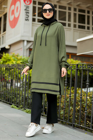 Khaki Hijab Dual Suit Dress 10212HK - Thumbnail