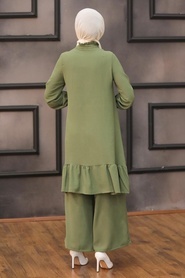 Khaki Hijab Dual Suit Dress 2428HK - Thumbnail