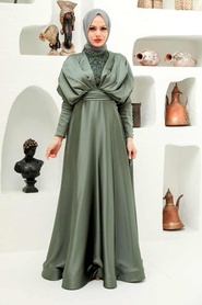 Neva Style - Luxorious Khaki Modest Islamic Clothing Prom Dress 22451HK - Thumbnail