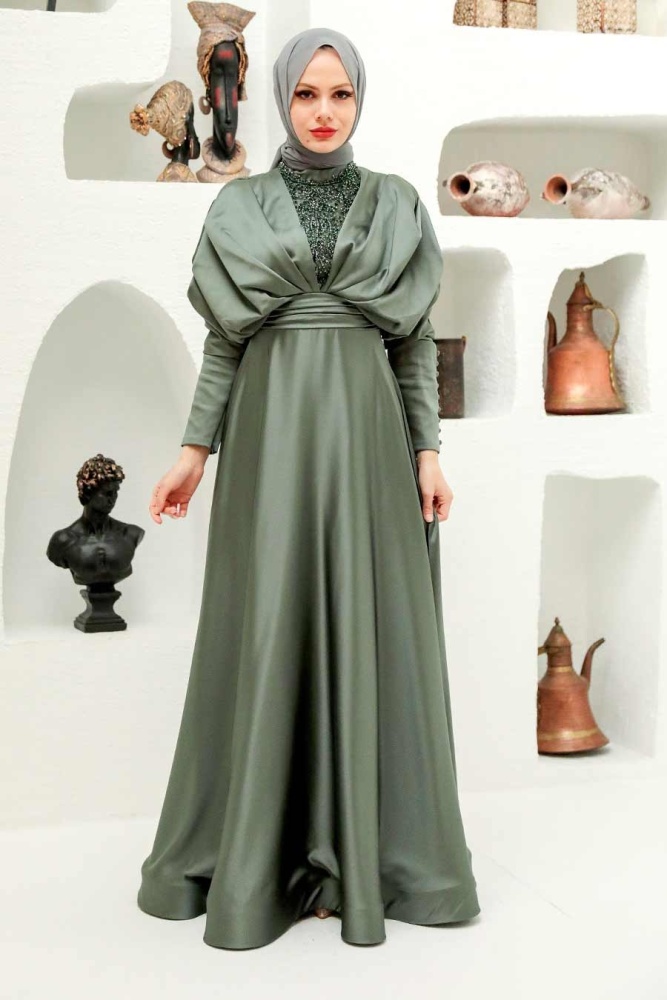 Neva Style - Luxorious Khaki Modest Islamic Clothing Prom Dress 22451HK - 1